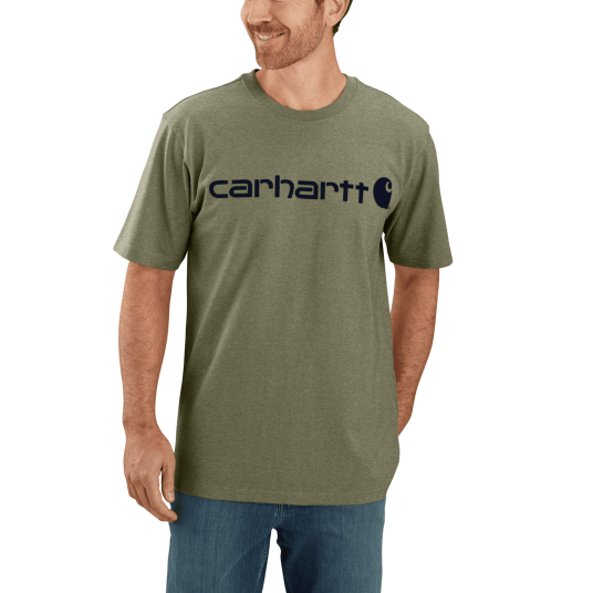 Carhartt Dearborn Relaxed Logo T Shirt Men Dusty Olive M M