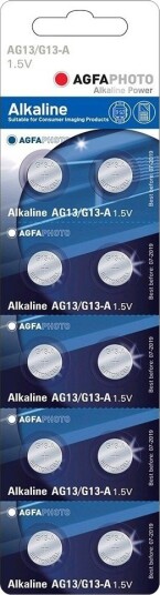 AgfaPhoto LR44/AG13 Alkalisk Knappebatteri 10-pak 1,5V