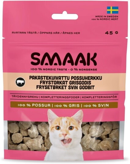 Smaak Cat Frysetørkede Kattegodbiter Svin 45 G