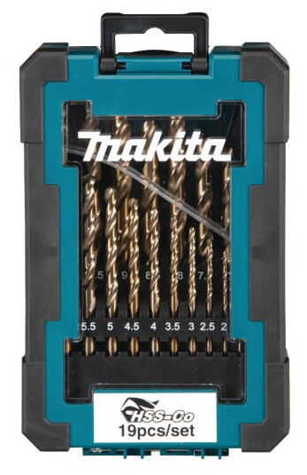 Makita Metallborsett 19 deler 1-10mm med 118° borespisser