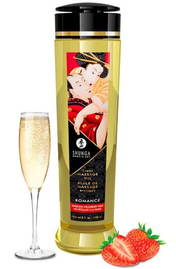 Shunga Massage Oil Romance Sparkling Strawberry Wine 240ml Shunga Massage Oil Romance Sparkling Strawberry Wine 240ml