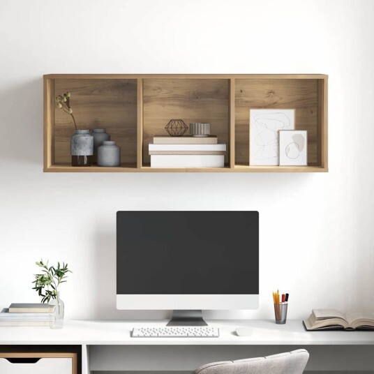 Vegghengt TV skap artisan eik 37 x 37 x 107 cm Konstruert tre Vegghengt TV skap artisan eik 37 x 37 x 107 cm Konstruert tre