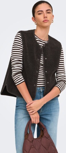 JDY Jdysimina Teddy Waistcoat Otw Qiq Noos Brown XXL