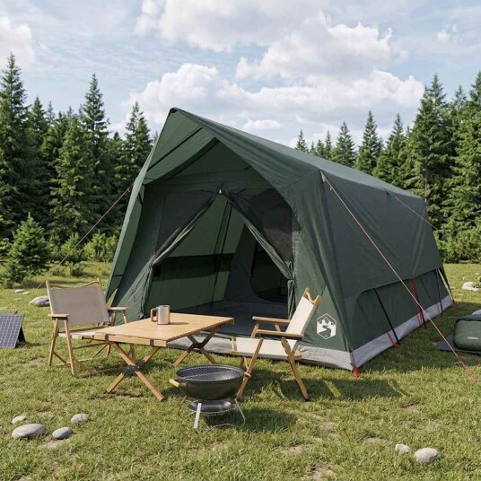 telt 6 personers Army grønn Polyester og stål telt 6 personers Army grønn Polyester og stål