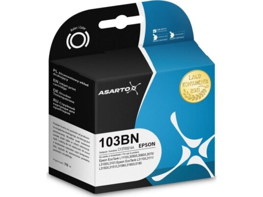 Tusz Asarto Tusz Asarto Do Epson 103Bn | C13t00s14a | 70 Ml | Black
