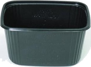 Salatbæger 250 Gr 108X82x47 Mm Rektangulær Ps Sort,100 Stk/Pk