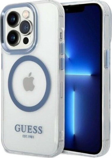 GUESS Metal Outline MagSafe Deksel iPhone 14 Pro Blå GUESS Metal Outline MagSafe Deksel iPhone 14 Pro Blå