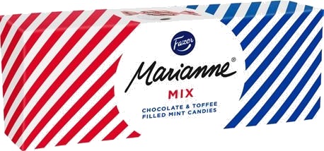 Marianne Mix   Sjokolade  og Toffeefylte Mintsukkertøy   300 gram
