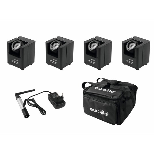 EuroLite Set 4x Akku Up-1 & Sb-4 Soft-Bag & Quickdmx Wireless Transmitter