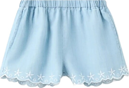 Mango Embroidered Star Shorts Blue 3 4