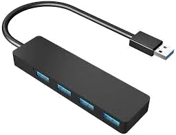 Nørdic USB 3.1 Dokkingstasjon 4x USB-A 5 Gbps 35 cm kabel Svart