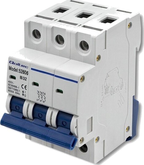 Qoltec B32 Automatsikring - 32A, 3-polet