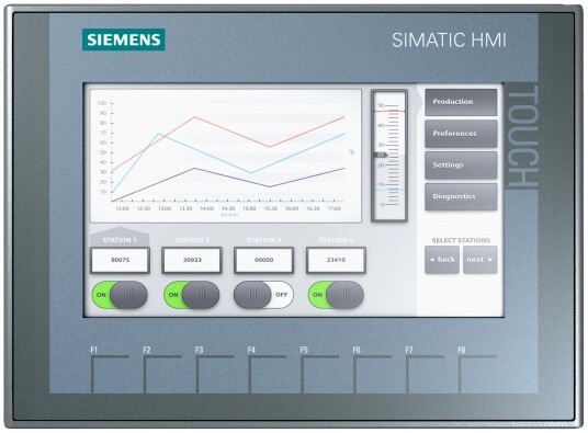 Siemens KTP700 BASIC Operatørpanel med fargeskjerm berøringsskjerm 7" Elfordeling & strømforsyning