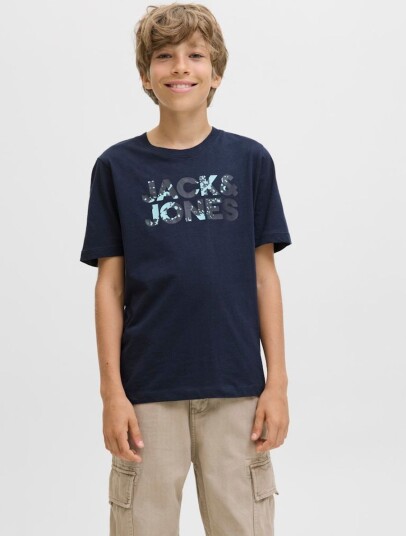 Jack & Jones Junior T skjorte jjeBryan Corp Logo Tee SS O neck Blå Jack & Jones Junior T skjorte jjeBryan Corp Logo Tee SS O neck Blå