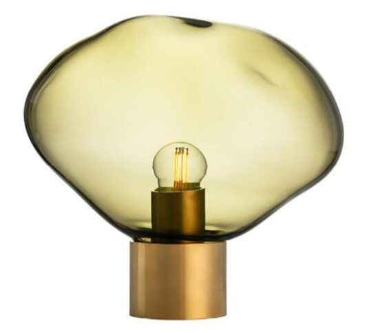 Crystal Stone bordlampe med messing base Grønn Crystal Stone bordlampe med messing base Grønn