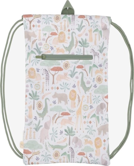 Little Dutch Little Dutch Gym Bag Safari Friends GREEN One Size