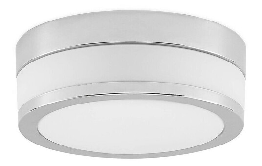 Lindby Flavi taklampe til bad, Ø 23 cm, krom