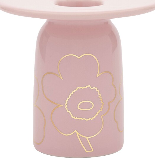 Marimekko Piirto Unikko lysestake 8 cm, rosa/gull