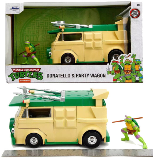 1:24 Teenage Mutant Ninja Turtles  Hollywood Rides  Party Wagon with Donatello Figure TMNT