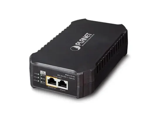 Planet Poe-175-95, Ieee 802.3Bt, 10/100/1000Base-T(X), Cat6, Svart, 100 - 240 V, Dc 54