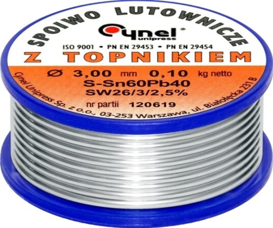 Loddelodd Med Fluss Cynel Sn60pb40 Sw26 3.00Mm 100G Loddelodd Med Fluss Cynel Sn60pb40 Sw26 3.00Mm 100G