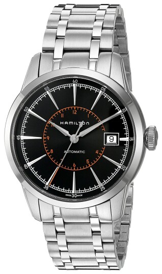 Hamilton Herreklokke H40555131 American Classic Railroad Sort/Stål