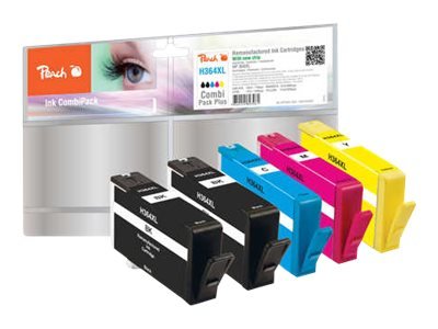 Peach Spar Pack Plus - 5-Pack - Xl-Størrelse - Svart Gul Cyan Magenta - Kompatibel - Blekkpatron (Alternativ For: Hp 364Xl) - For Hp Deskjet 35Xx  Photosmart 55Xx 55Xx B111 65Xx 7510 C311 7520 Wireless B110