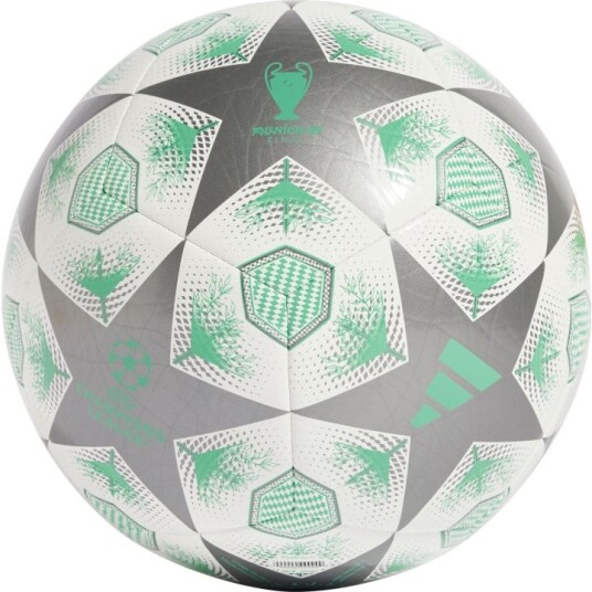 Adidas UEFA Champions League fotball størrelse 5   sølv/grønn