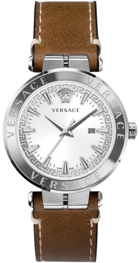 Versace Herreklokke VE2F00121 Aion Sølvfarget/Lær Ø44 mm Versace Herreklokke VE2F00121 Aion Sølvfarget/Lær Ø44 mm