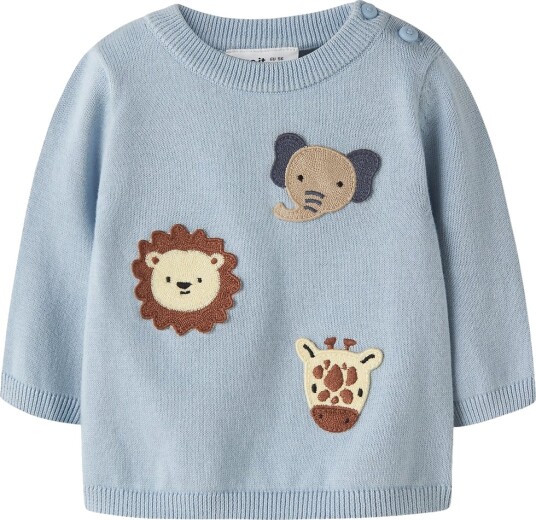 Name It Genser   Strikk   NbmHaps   Blue Tåke   Name It   1 år (80)   Genser Blå Lyseblå