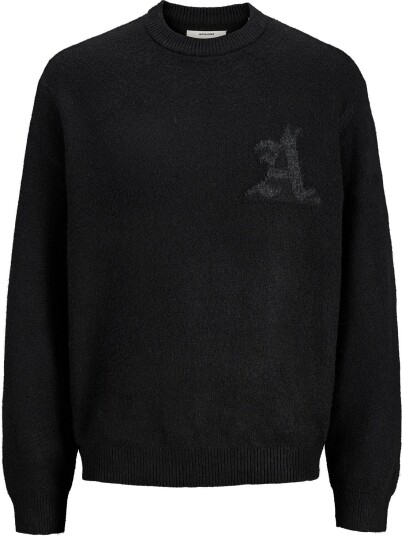 Jack & Jones Jcolegacy Knit Jacquard Crew Neck Black S Jack & Jones Jcolegacy Knit Jacquard Crew Neck Black S