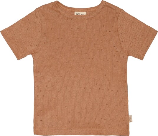 Petit Piao T skjorte Pointelle Summer Camel Petit Piao 74 T skjorte Brun