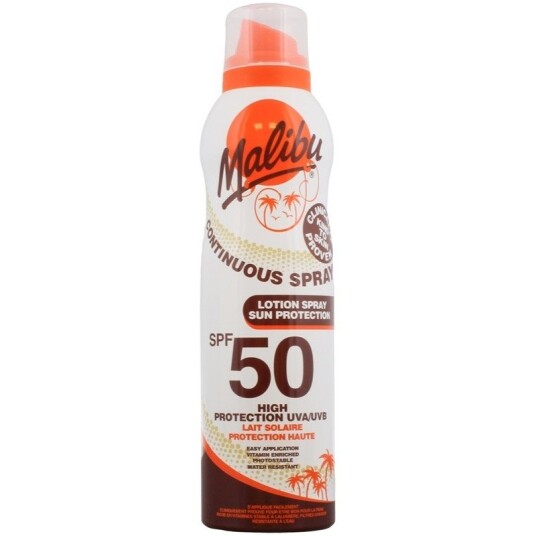 Malibu Continuous Lotion Spray Solkrem SPF 50 177ml - Vanntett, Vitaminrik Beskyttelse
