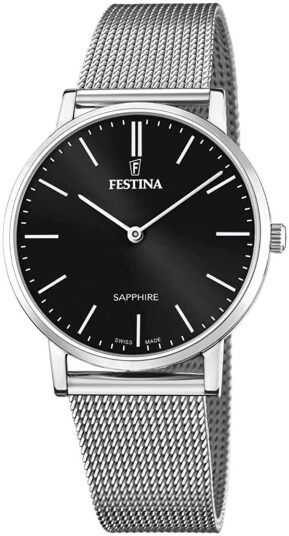 Festina Herreklokke F20014 3 Swiss Made Sort/Stål Ø39 mm Festina Herreklokke F20014 3 Swiss Made Sort/Stål Ø39 mm