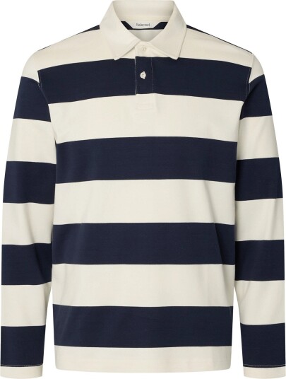 Selected Slmcasper Ls Stripe Polo Navy XL