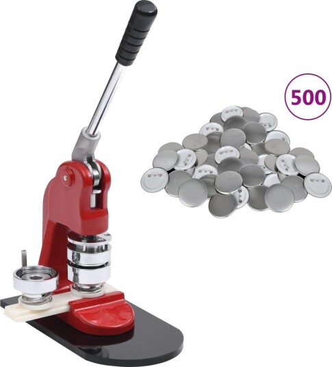 vidaXL Buttonsmaskin med 500 buttonsdeler med nål 58 mm vidaXL Buttonsmaskin med 500 buttonsdeler med nål 58 mm