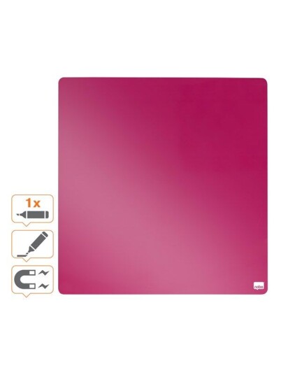Nobo Whiteboard Tile square 36x36cm Pink