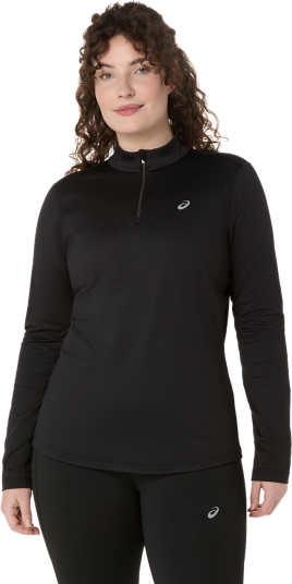 Asics Women's Core Long Sleeve 1/2 Zip Winter Top Performance Black M Asics Women's Core Long Sleeve 1/2 Zip Winter Top Performance Black M
