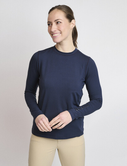 BACKTEE Ladies First Skin Round Neck - Navy - L