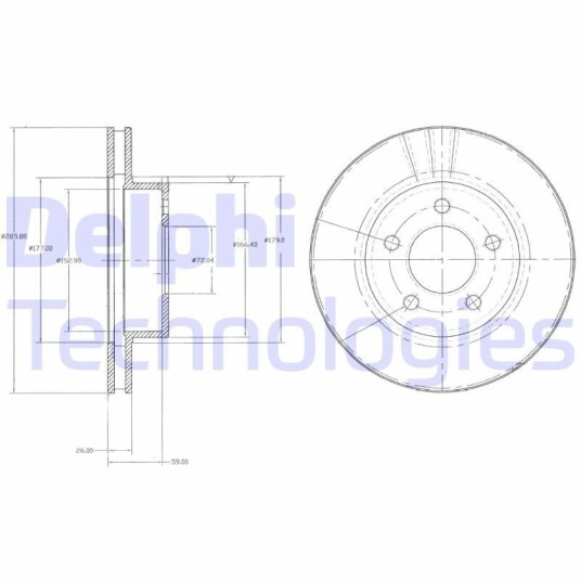 Bremseskive DELPHI BG3546 Bremseskive DELPHI BG3546