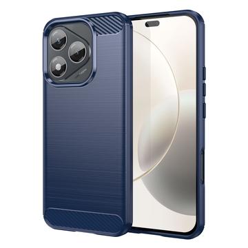 Honor 400 Lite/X70i Børstet TPU deksel karbonfiber blå