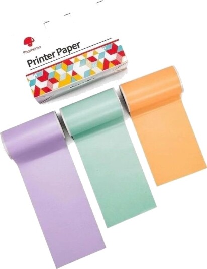 Phomemo Klebeetiketteruller Farger 3X 50 Mm Til Phomemo T02 / M02 Pro / M02x / Q12 Rmsmll Phomemo Klebeetiketteruller Farger 3X 50 Mm Til Phomemo T02 / M02 Pro / M02x / Q12 Rmsmll