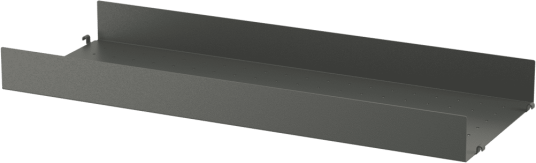 String hylleplate metall Mørkegrå 78x30 cm høy kant String hylleplate metall Mørkegrå 78x30 cm høy kant