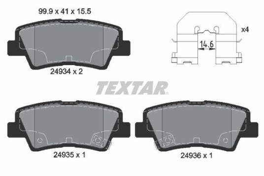 Bremseklosser TEXTAR 2493401 Bremseklosser TEXTAR 2493401
