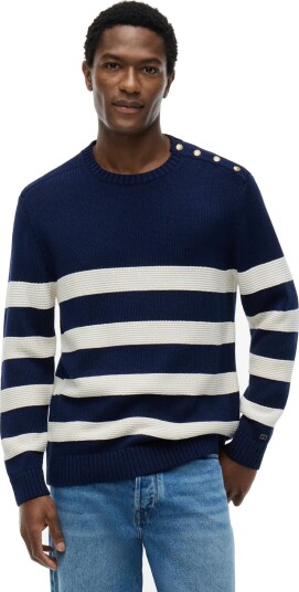Tommy Hilfiger Dc Breton Stripe Sweater   Navy   XL