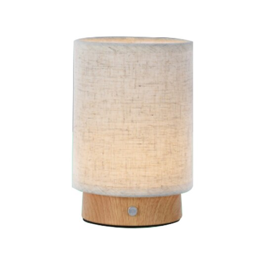 V Tac oppladbar bordlampe   Touch dimbar tre finish beige skjerm   Kulør : Varm