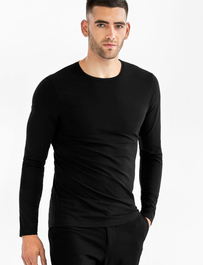 Bread & Boxers Long Sleeve Slim - Black - L