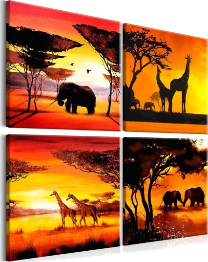 Bilde African Animals 4 Parts 60x60 Artgeist sp. z o. o.
