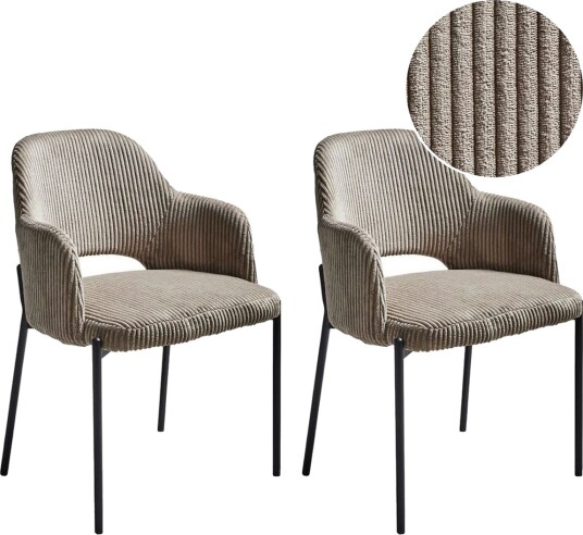 Sett med 2 spisestuestoler Raton - Beige, svart
