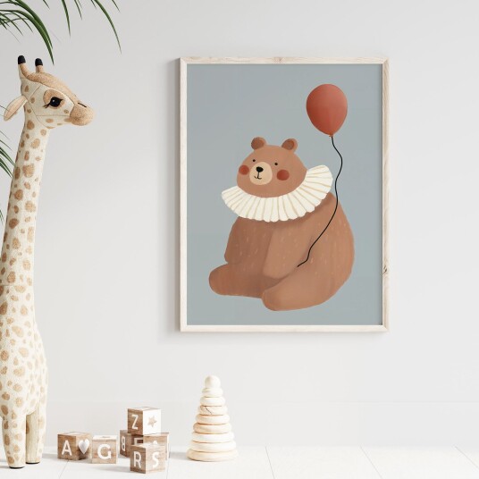 Plakat Bjørn med Ballong